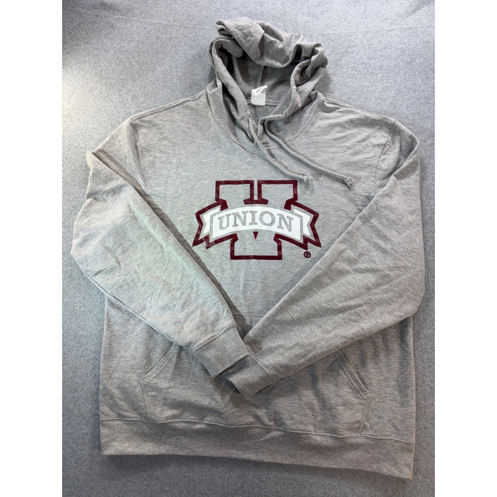 Make‎ Market Union University Hoodie Gray Maroon XL Mens Sweatshirt Fleece